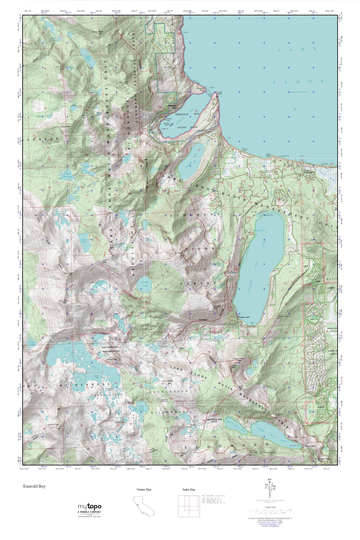 Emerald Bay MyTopo Explorer Series Map Image