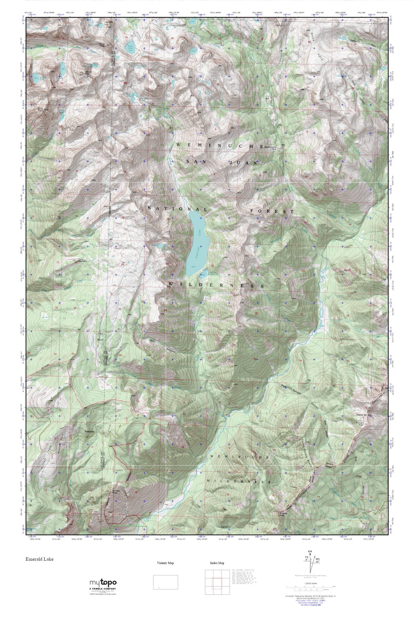 Emerald Lake MyTopo Explorer Series Map Image