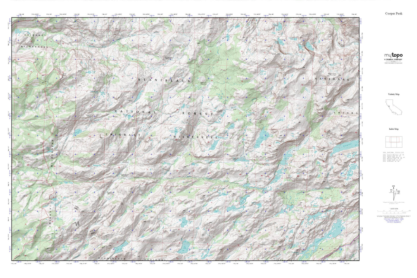 Emigrant Wilderness MyTopo Explorer Series Map Image