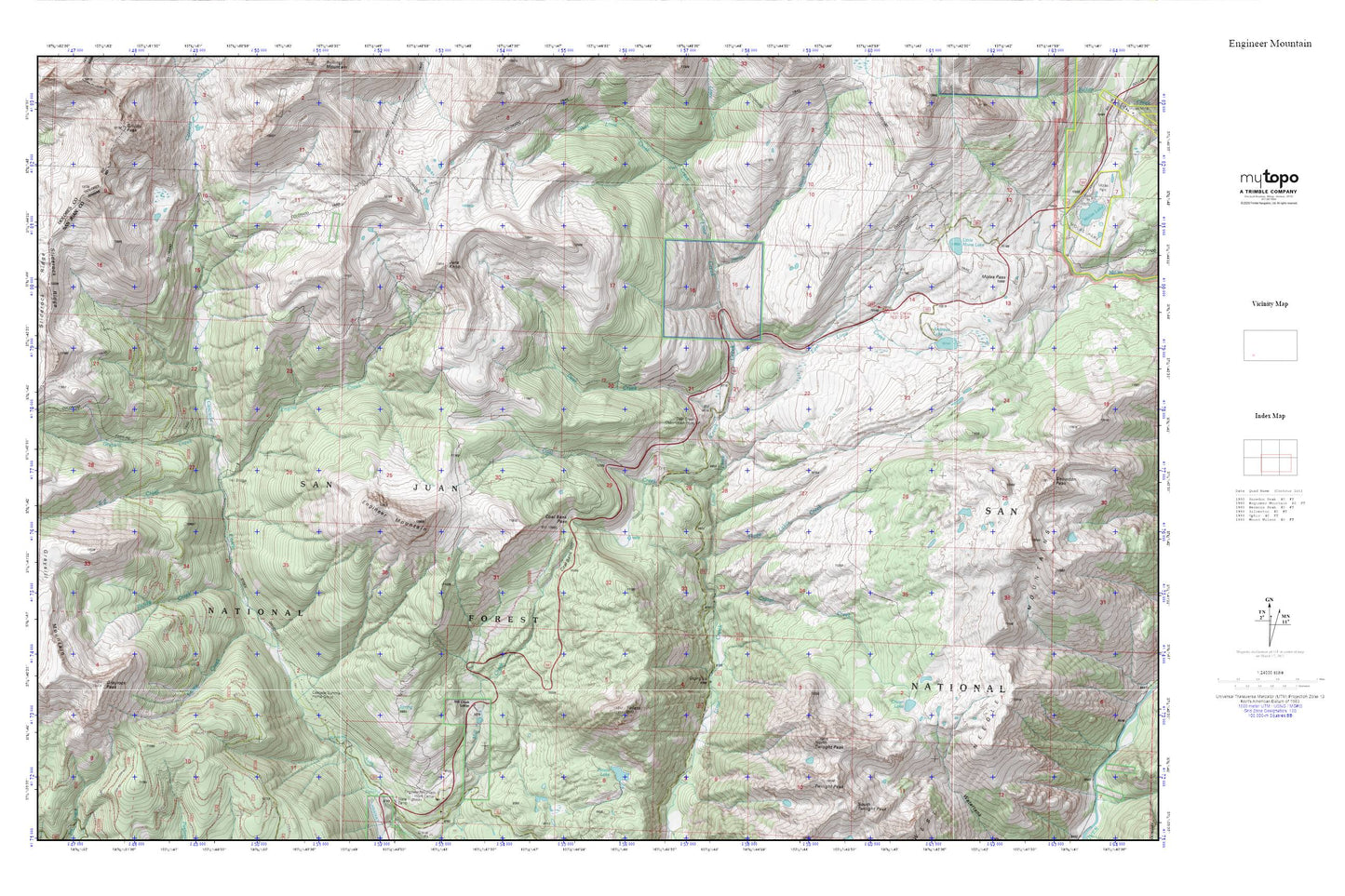 Engineer Mountain MyTopo Explorer Series Map Image