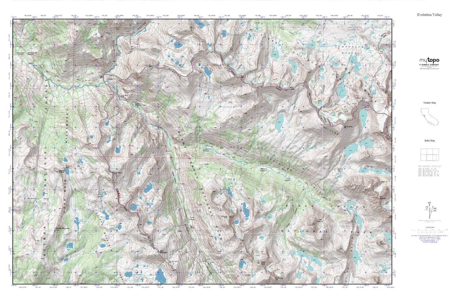 Evolution Valley MyTopo Explorer Series Map Image