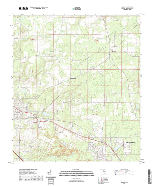 Alachua Florida US Topo Map Image