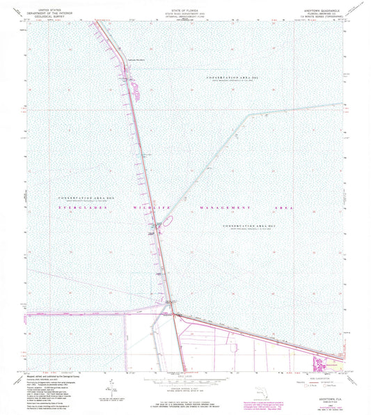 Classic USGS Andytown Florida 7.5'x7.5' Topo Map Image