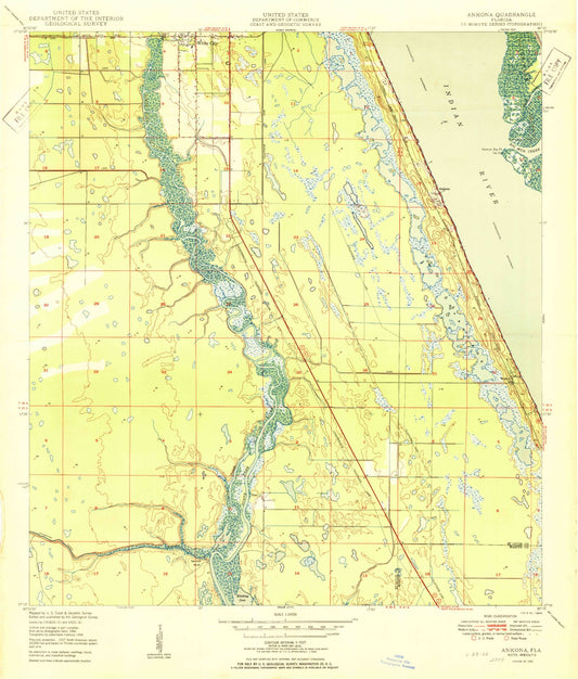 Classic USGS Ankona Florida 7.5'x7.5' Topo Map Image
