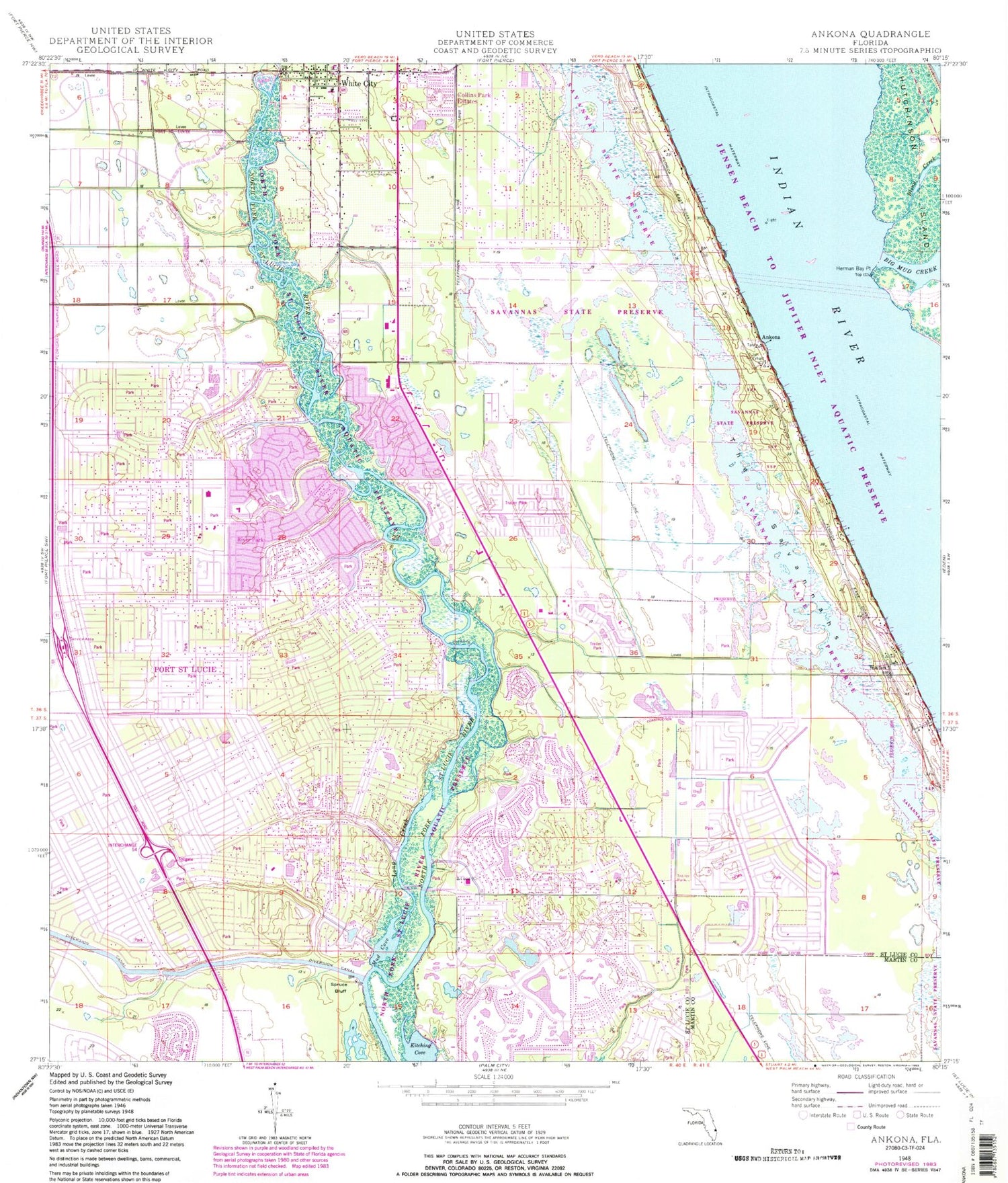 Classic USGS Ankona Florida 7.5'x7.5' Topo Map Image