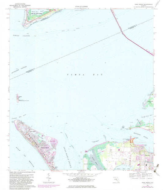 Classic USGS Anna Maria Florida 7.5'x7.5' Topo Map Image