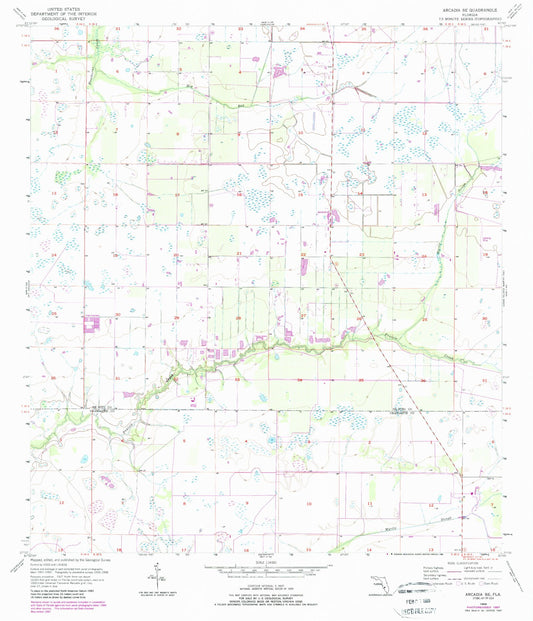 Classic USGS Arcadia SE Florida 7.5'x7.5' Topo Map Image