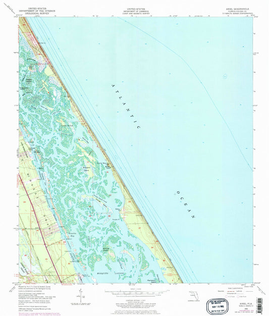 Classic USGS Ariel Florida 7.5'x7.5' Topo Map Image