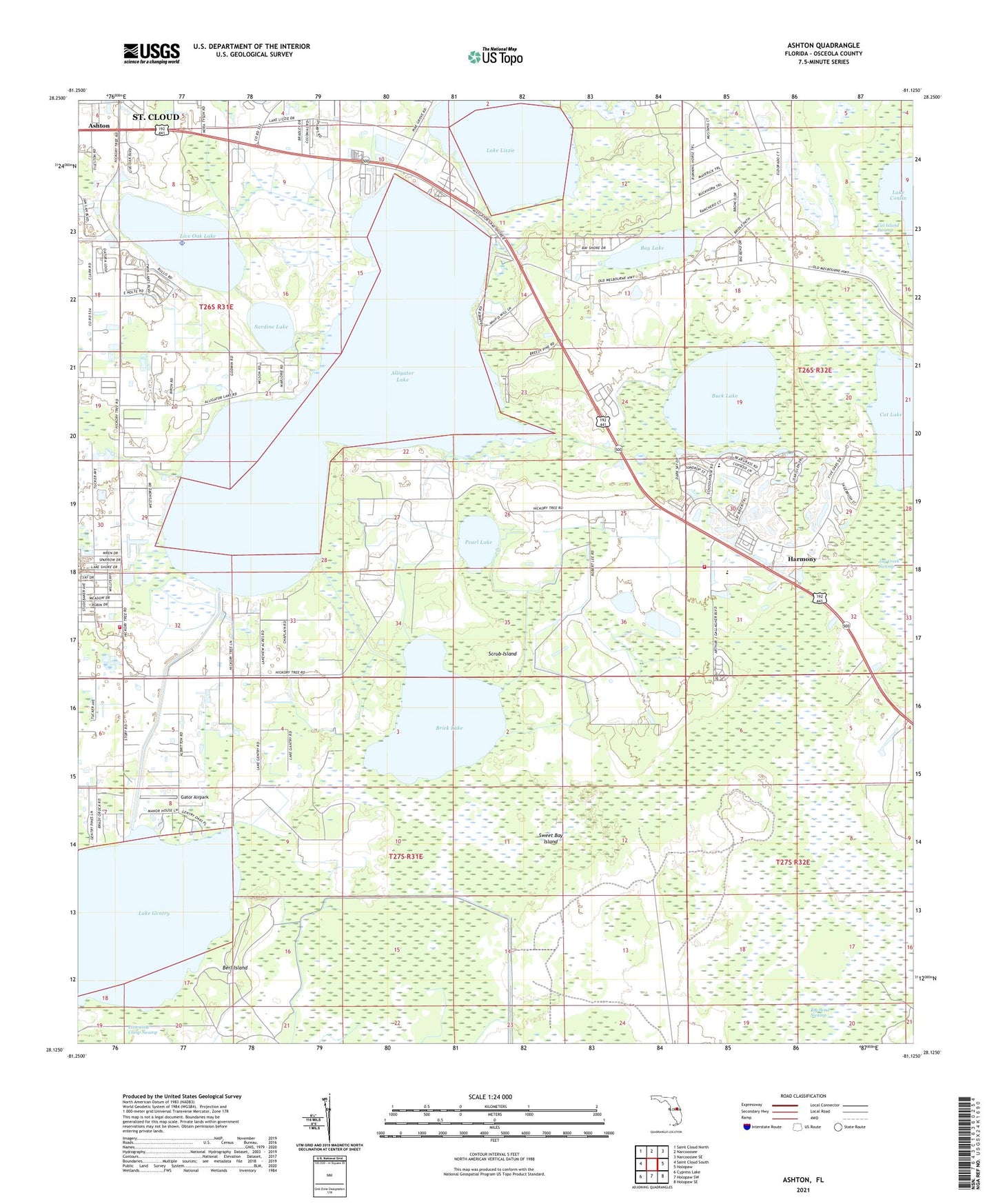 Ashton Florida US Topo Map Image