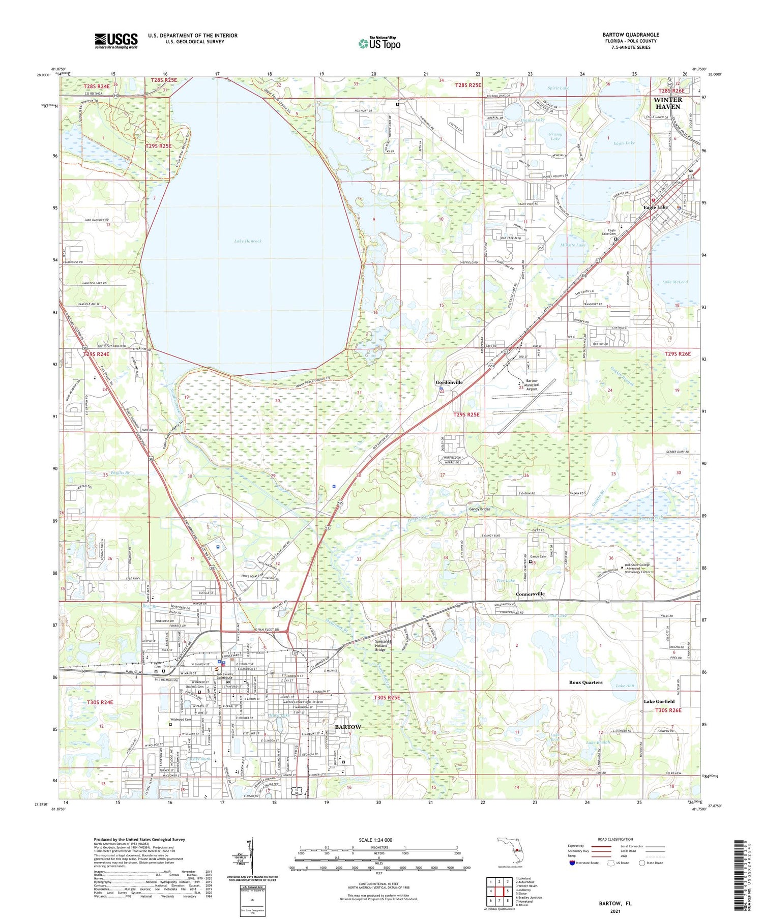 Bartow Florida US Topo Map Image