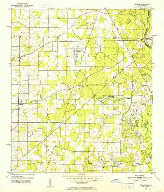 Classic USGS Bascom Florida 7.5'x7.5' Topo Map Image