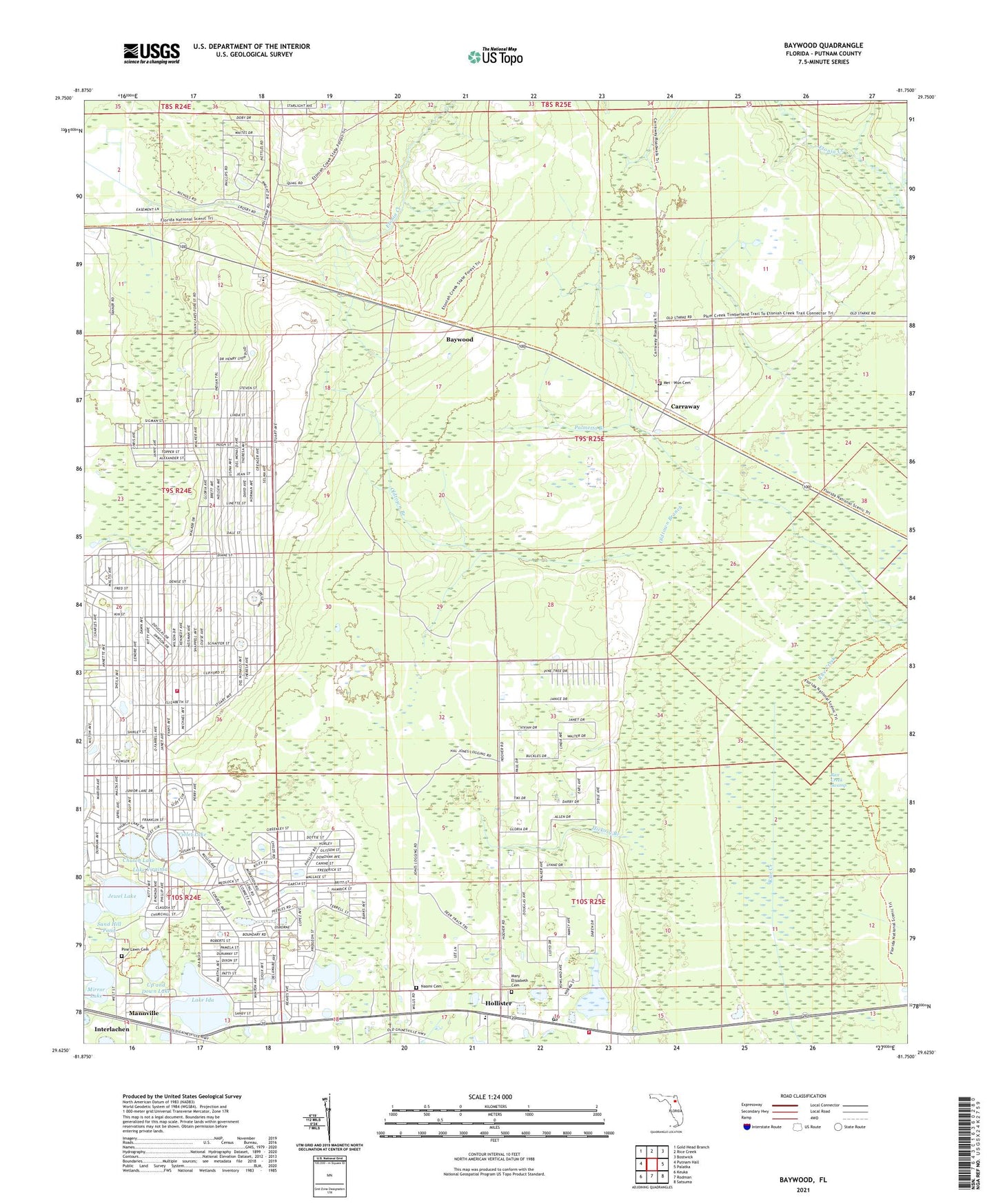 Baywood Florida US Topo Map Image