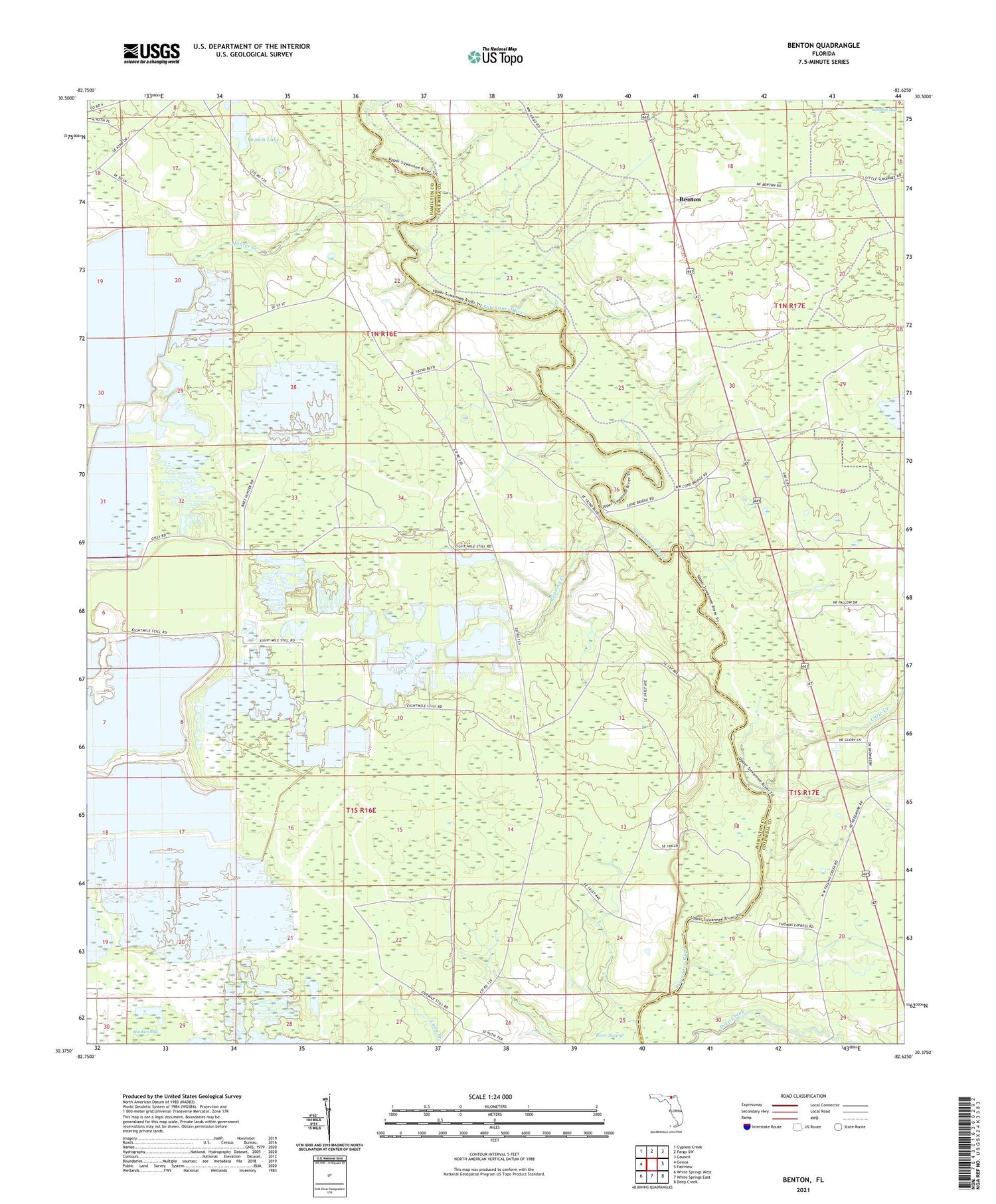 Benton Florida US Topo Map Image