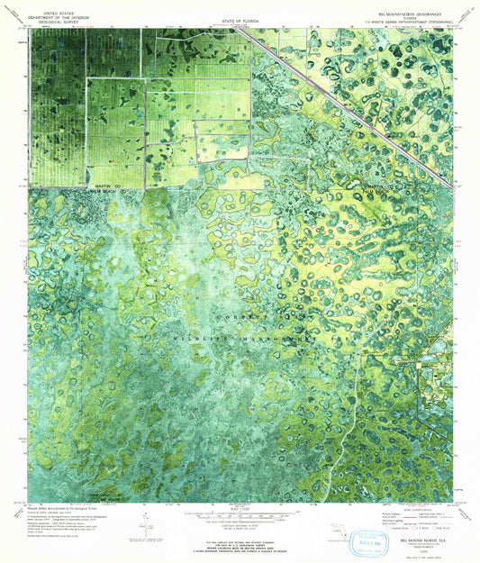 Classic USGS Big Mound North Florida 7.5'x7.5' Topo Map Image