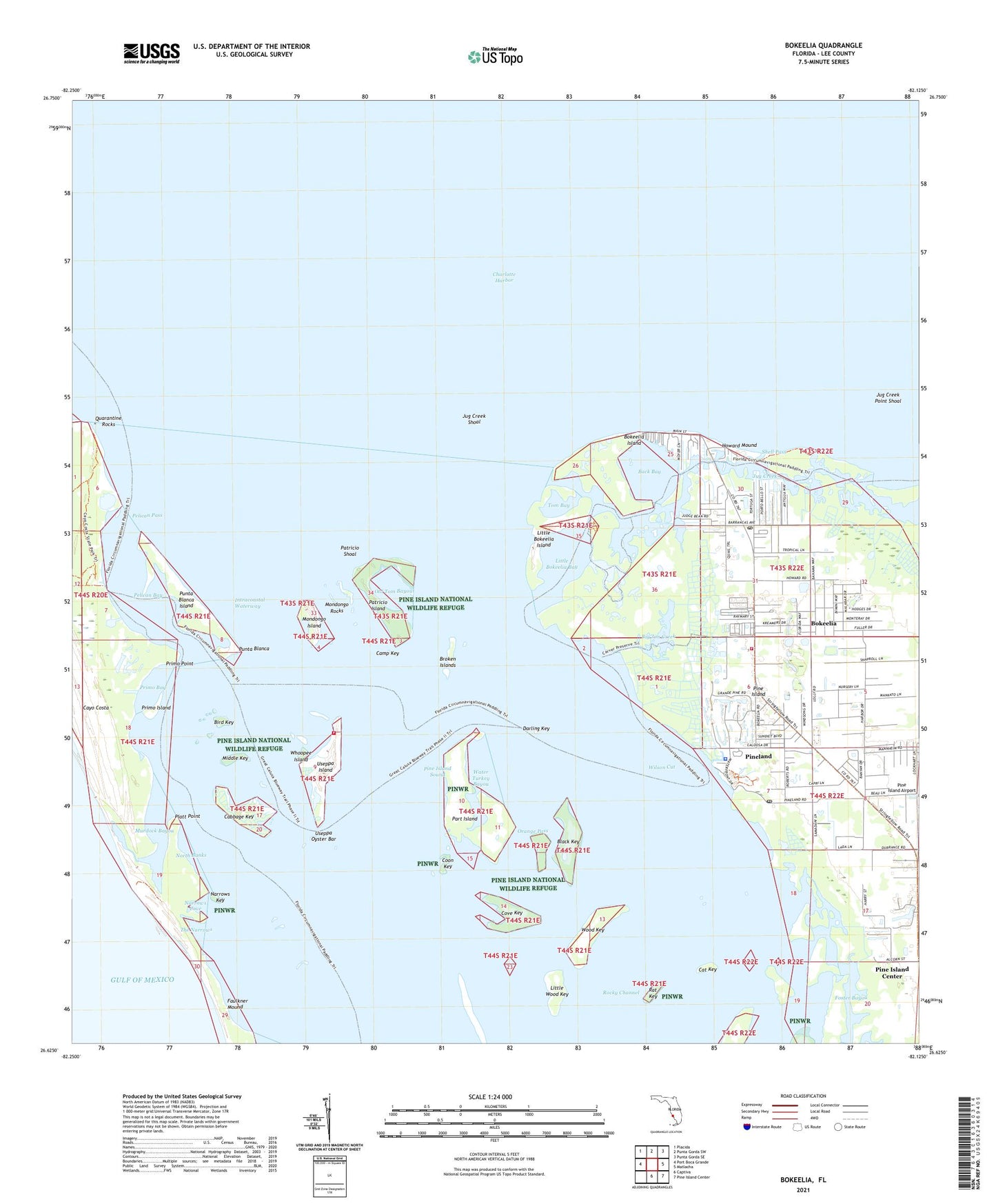 Bokeelia Florida US Topo Map Image