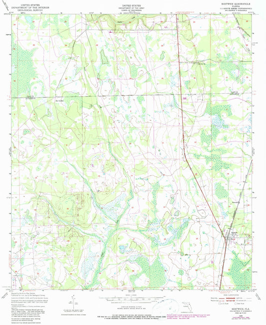 Classic USGS Bostwick Florida 7.5'x7.5' Topo Map Image