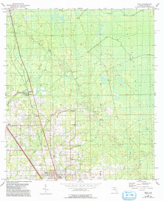 Classic USGS Boyd Florida 7.5'x7.5' Topo Map Image