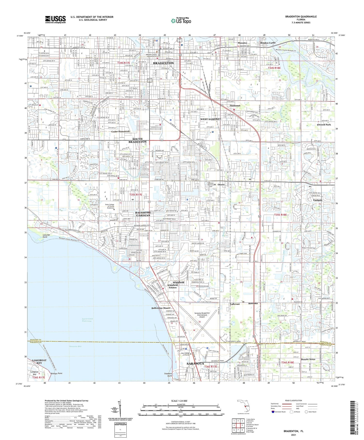 Bradenton Florida US Topo Map Image