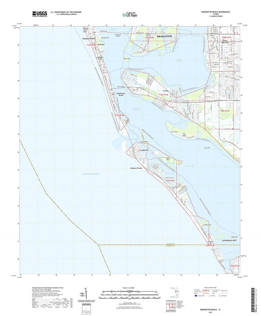 Bradenton Beach Florida US Topo Map Image