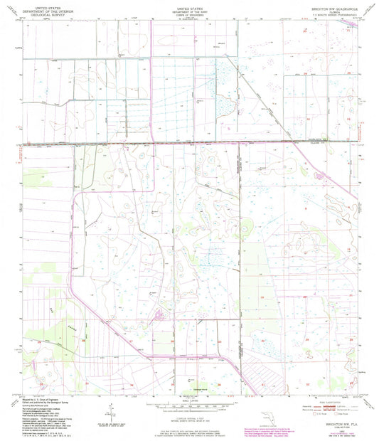 Classic USGS Brighton NW Florida 7.5'x7.5' Topo Map Image