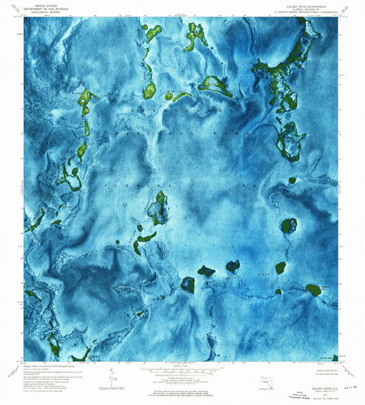 Classic USGS Calusa Keys Florida 7.5'x7.5' Topo Map Image