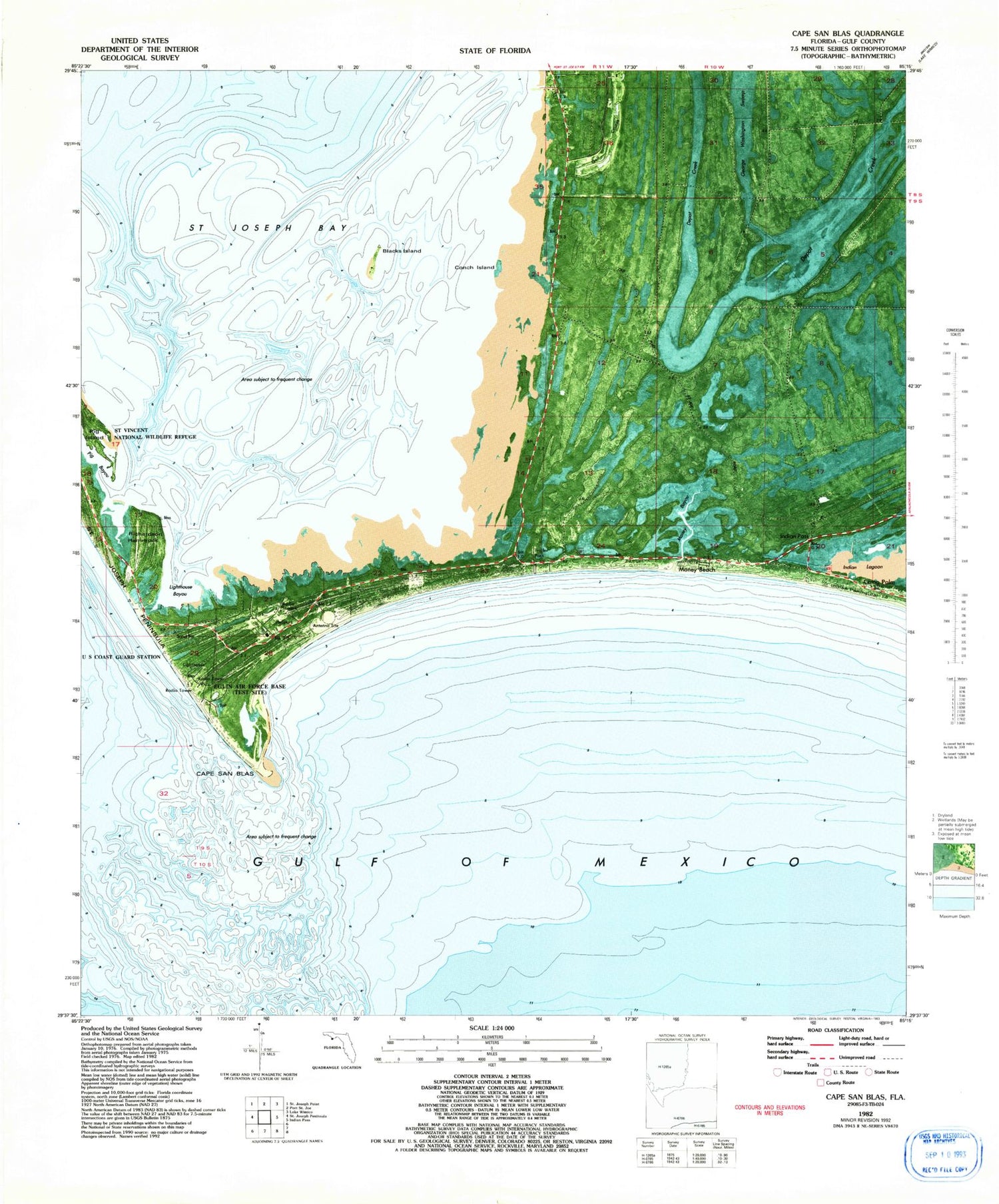 Classic USGS Cape San Blas Florida 7.5'x7.5' Topo Map Image