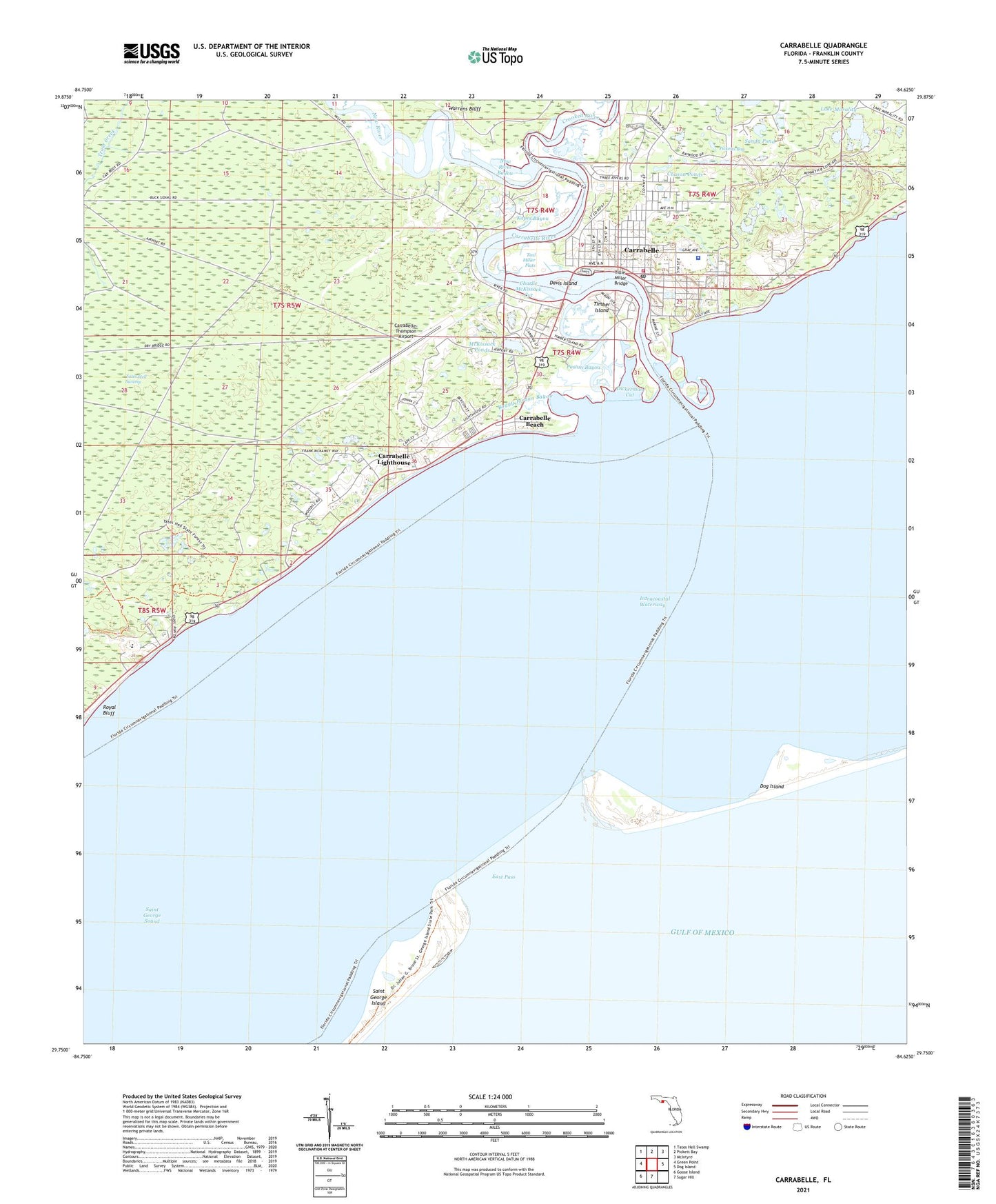 Carrabelle Florida US Topo Map Image