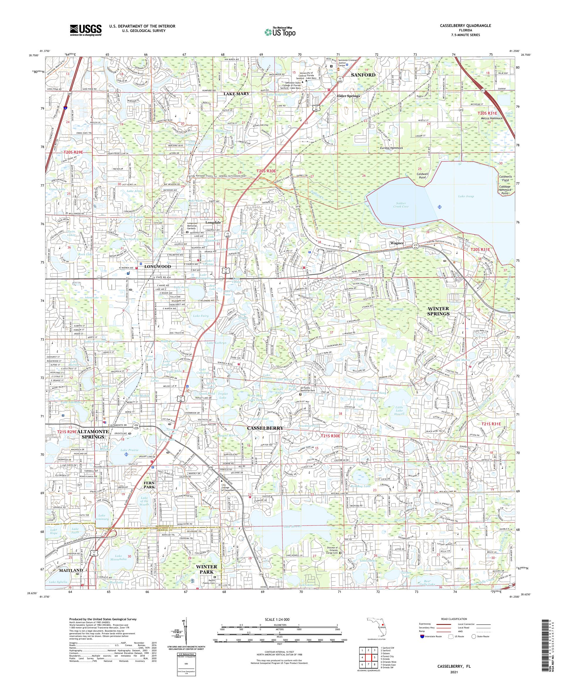 Casselberry Florida US Topo Map – MyTopo Map Store