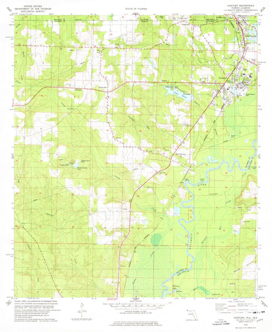 Classic USGS Century Florida 7.5'x7.5' Topo Map Image