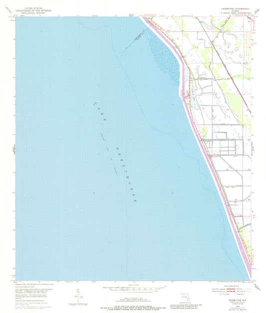 Classic USGS Chancy Bay Florida 7.5'x7.5' Topo Map Image