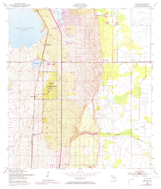 Classic USGS Childs Florida 7.5'x7.5' Topo Map Image