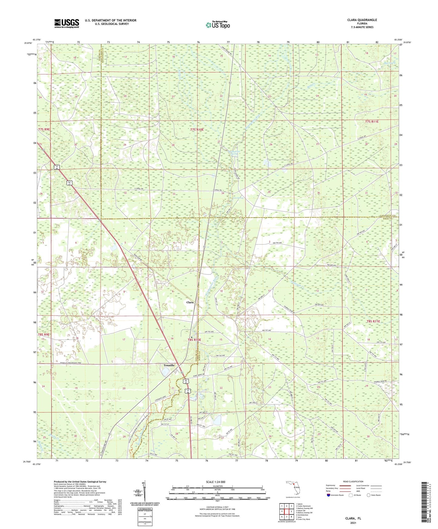 Clara Florida US Topo Map Image