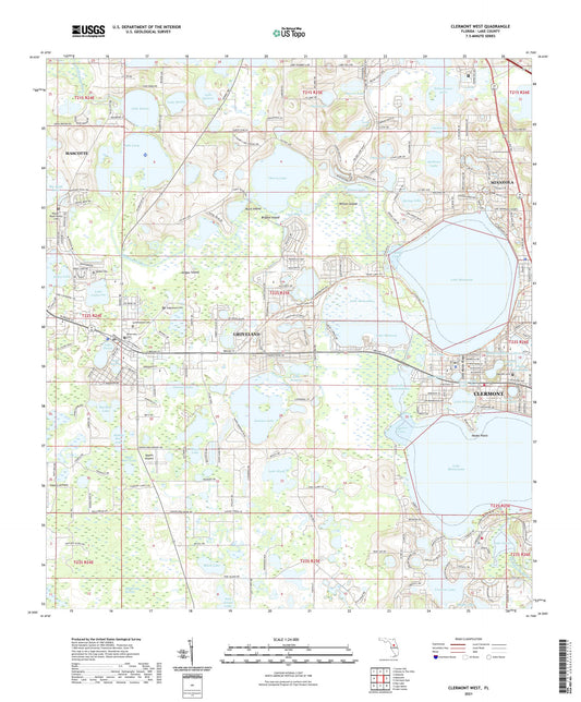 Clermont West Florida US Topo Map Image