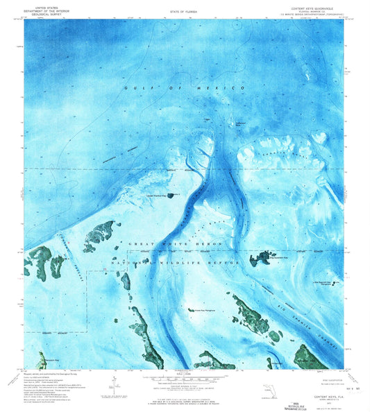 Classic USGS Content Keys Florida 7.5'x7.5' Topo Map Image