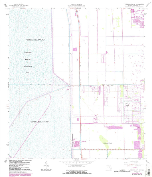 Classic USGS Cooper City SW Florida 7.5'x7.5' Topo Map Image