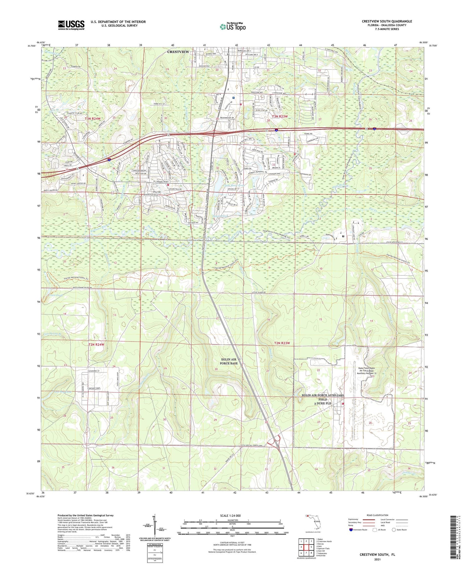 Crestview South Florida US Topo Map Image