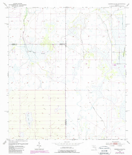 Classic USGS Crewsville SE Florida 7.5'x7.5' Topo Map Image