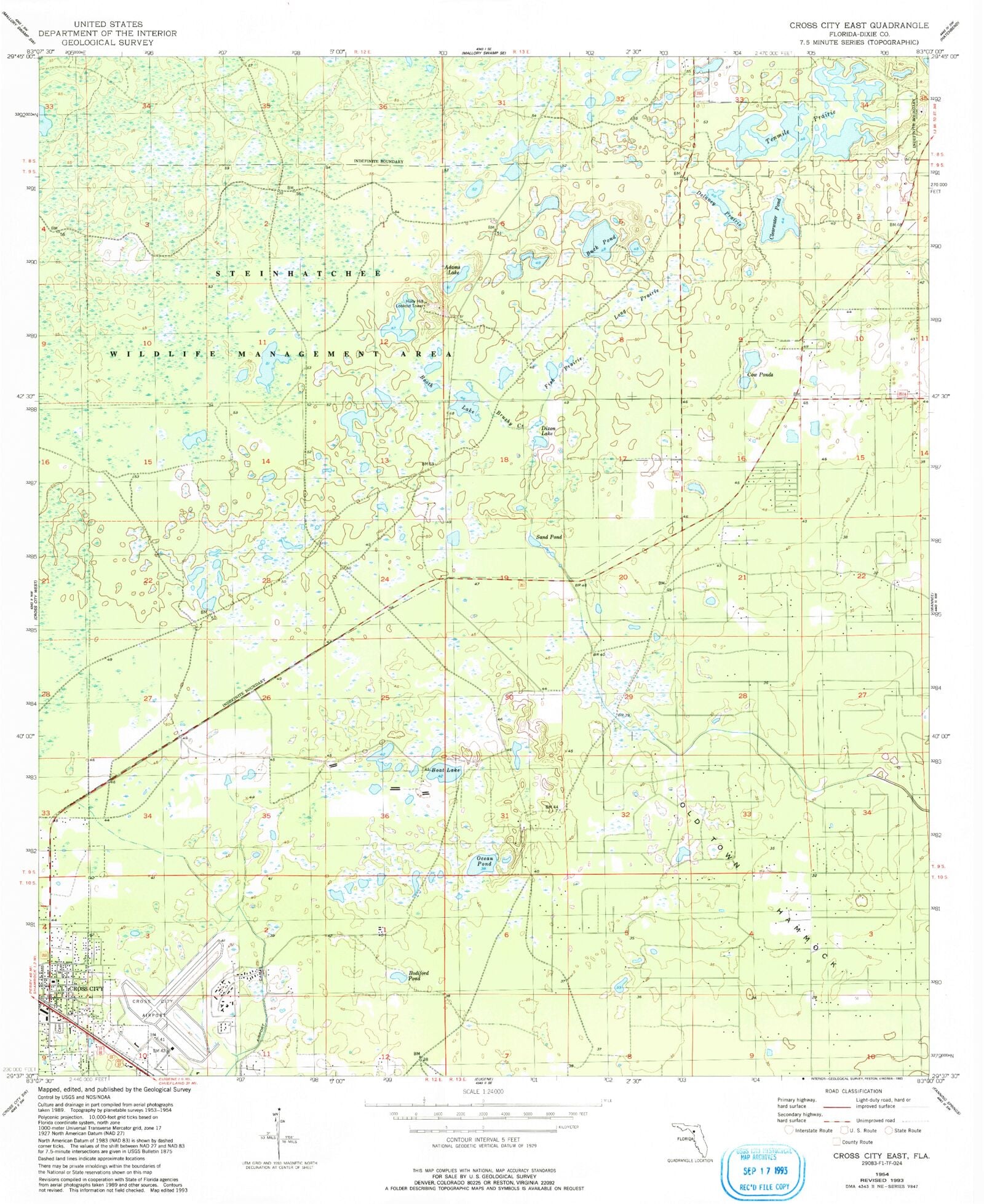 Classic USGS Cross City East Florida 7 5 X7 5 Topo Map MyTopo Map Store FL Cross City East 345695 1954 24000 Geo 443c2ecf D919 4e58 9427 