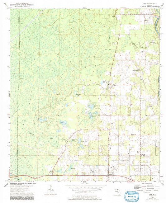 Classic USGS Day Florida 7.5'x7.5' Topo Map Image