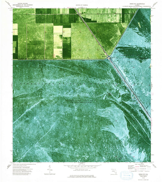 Classic USGS Deem City Florida 7.5'x7.5' Topo Map Image