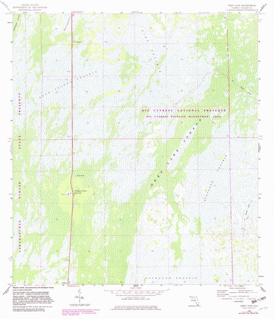 Classic USGS Deep Lake Florida 7.5'x7.5' Topo Map Image