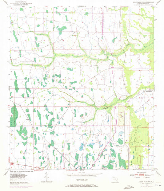 Classic USGS Deer Park NW Florida 7.5'x7.5' Topo Map Image