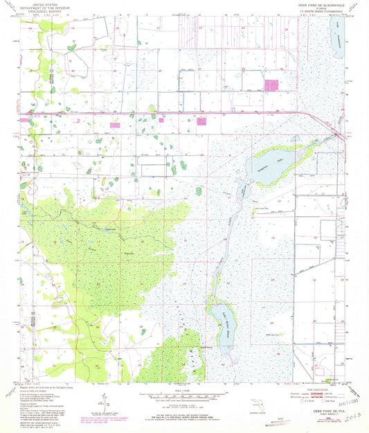 Classic USGS Deer Park SE Florida 7.5'x7.5' Topo Map Image