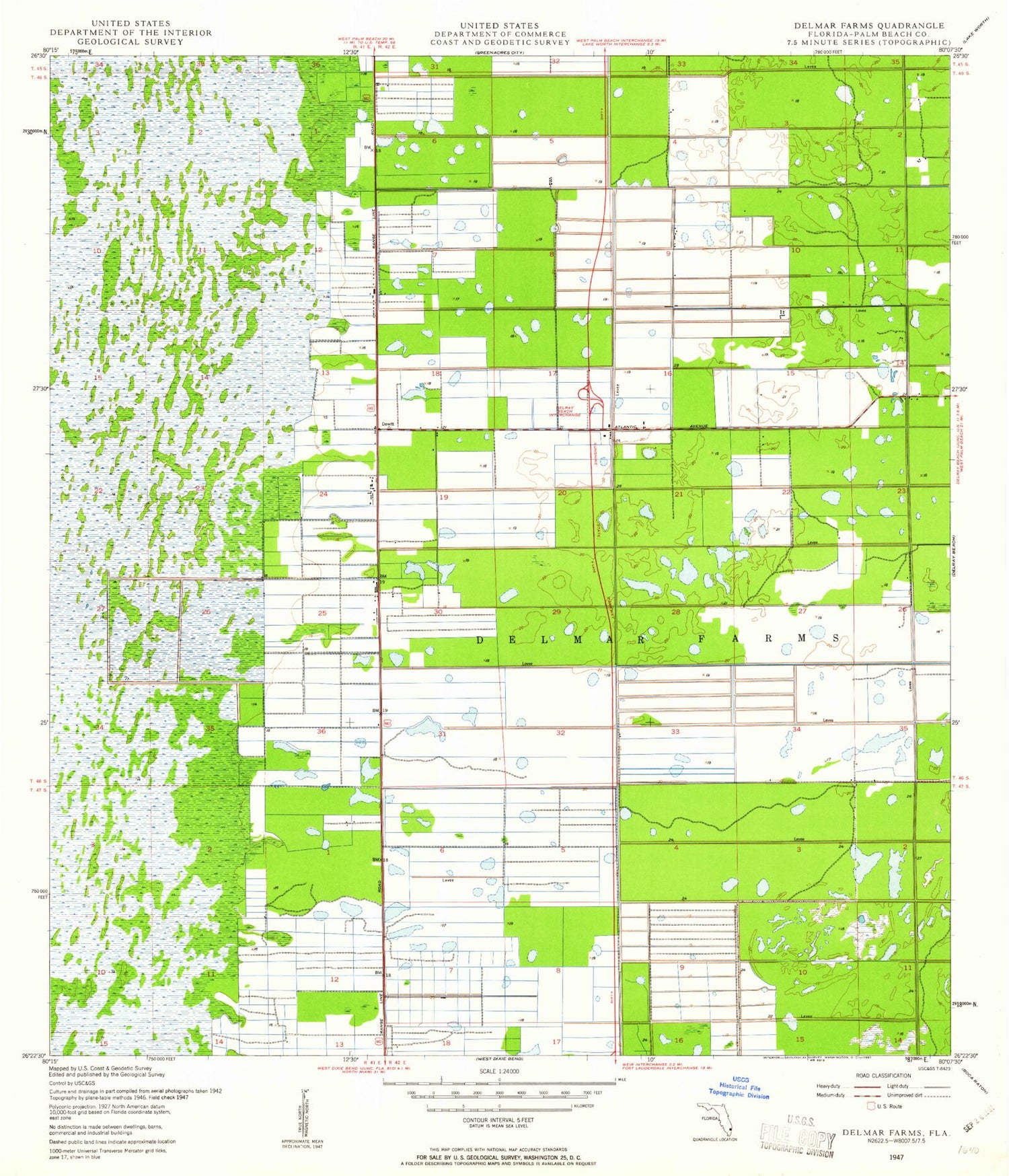 Classic USGS University Park Florida 7.5'x7.5' Topo Map Image
