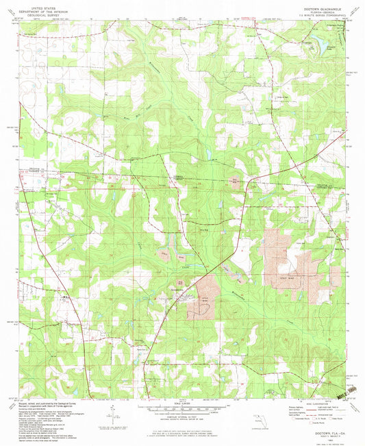 Classic USGS Dogtown Florida 7.5'x7.5' Topo Map Image