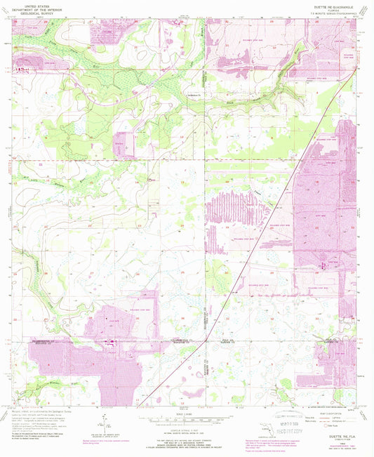 Classic USGS Duette NE Florida 7.5'x7.5' Topo Map Image