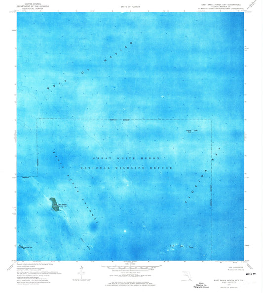 Classic USGS East Bahia Honda Key Florida 7.5'x7.5' Topo Map Image
