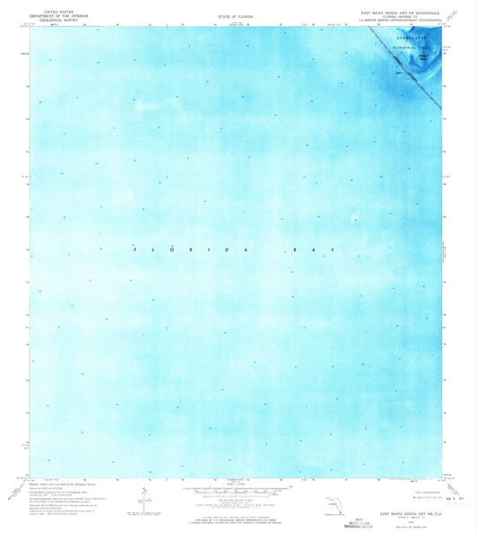 Classic USGS East Bahia Honda Key NE Florida 7.5'x7.5' Topo Map Image
