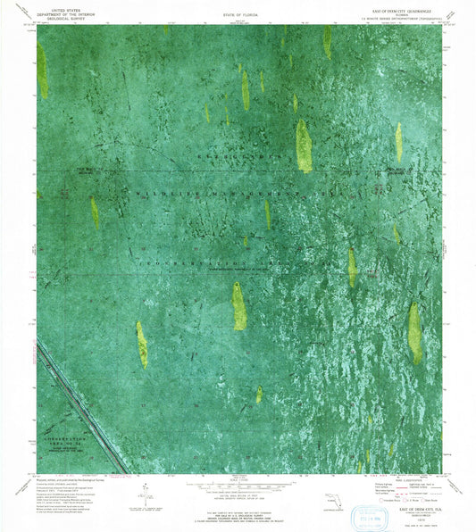 Classic USGS East of Deem City Florida 7.5'x7.5' Topo Map Image