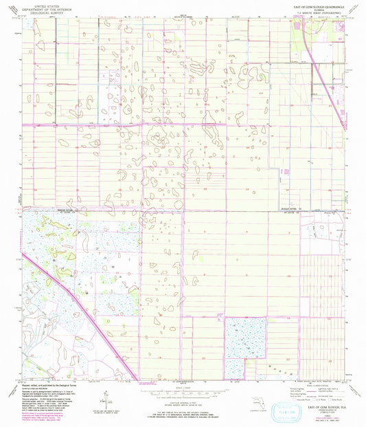 Classic USGS East of Gum Slough Florida 7.5'x7.5' Topo Map Image